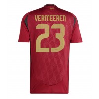 Camisa de Futebol Bélgica Arthur Vermeeren #23 Equipamento Principal Europeu 2024 Manga Curta